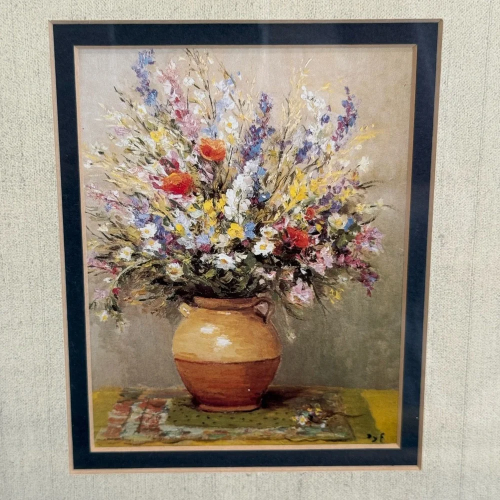 Set Of‎ Two Vintage Marcel Dyf Framed Floral Prints 9x11”